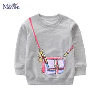 Пуловер маленькая Maven Kids Olde Whotshirt Help Whothirt Cotton Spring и осенние топы прекрасная серая рубашка для девочек 2-7 лет 220919
