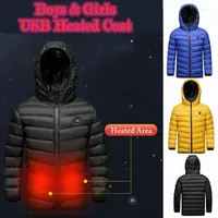 Men&#039;s Down Men&#039;s & Parkas Children Ultralight Jacket Winter Warm USB Heating Vest Smart Thermostat Hooded Heated Clothing Waterproof