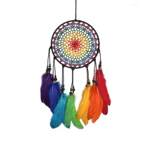 Decorative Figurines Color Feather Handmade Dream Catcher Wind Chimes Home Hanging Craft Gift Dreamcatcher Ornament Car Bedroom Decoration