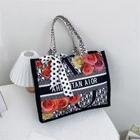 79% Off Evening Bags Online Wholesale high quality winter large capacity Shopping Tote Canvas versatile printed hand women's