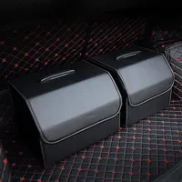 Bilstamarrangör Box Pu Leather Foldbar Stowing Tidying Interior Holders Boot Food Stuff Automobile Storage Bags Storage Bas264a
