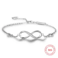 beautiful link bracelet solid 925 sterling silver infinite jewelry for fashion ladies stamped s925 chain endless love bracelets256i