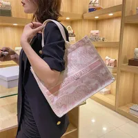 55% off Outlet Evening Bags Online sale designer Big hand-held Tote embroidery canvas women's large capacity Shopping