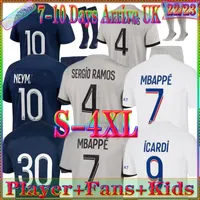 22 23 23 MBAPPE PLAYER FSAN PSGS Jersey SERGIO RAMOS MARQUINHOS KIMPEMBE 2022 2023 MAILLOTS FOOTH CAMIST