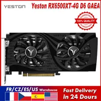 Graphics Cards Yeston RX6500XT-4G D6 GAEA 4G/64bit/GDDR6 Memory Gaming Card 2 Large Size Cooling Fans Metal Backplate DP HD Ports
