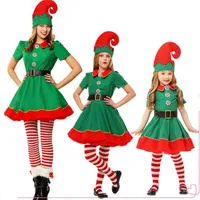Christmas Elf Family Matching Clothes Mother Daughter Dresses Father and Son Kids Adult Xmas Costume New Year Halloween Party Y200713211T
