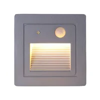 Indoor Outdoor PIR Motion Sensor 3W LED Stair Step Lights Footlight Embedded Corner Floor Underground Lamp 85-265V