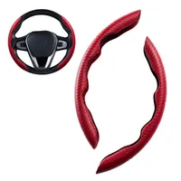 Täcker 1Pair Red Carbon Fiber Look Universal Car Steering Wheel Booster Cover Non-Slip Auto Interior Decoration Accessories 0919
