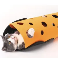 Cat Furniture Scratchers Felt Pom Splicing Holes Cat Tunnel Deformable Kitten Nest Foldable Puppy Play Tube Washable Pet Aisle Toy Interactive House 220920