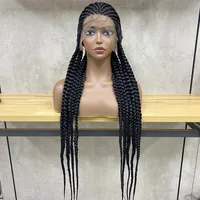 2022 Africana Braid Salon Wig Capa da cabeça elástica Líquida de fibra química Fibra 9 fios Moda Moda Sorda a peruca ajustável Circonferência da cabeça