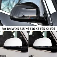 For BMW X3 X4 X5 X6 F25 F26 F15 F16 Carbon Fiber Rearview Mirror Anti-rub Strip Car Styling Anti-collision Stickers Accessories266T