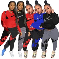 2022 Brand Designer Women Embroidery Letter Tracksuits Winter Fall Two Piece Sets Casual Hoodies Pants Hooded Sports Suit Long Sleeve Pullover Outfits DHL 5743