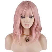 Dilys Short Curly Synthetic Women Women Girls Charming Wigs with Air Bangs Cap Cap Color Color1668