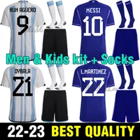 2022 2023 Argentina Soccer Jersey Di Maria Camisa de fútbol 22 23 Dybala Lo Celso Maradona Men Kits Kit Home Away Uniformes
