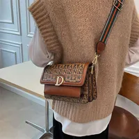 Cheap Evening Bags 69% Off Outlets Luxury women&#039;s simple letter small square autumn winter wide belt messenger single handbag3GMT