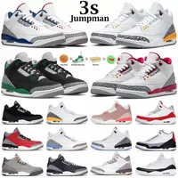 Jumpman 3 Basketball Shoes 3S Mens Sneakers UNC Cardinal Red Pine Green Racer Blue Grey Gray Hall of Fame Court Purple Laser Orange Trainers Outdo