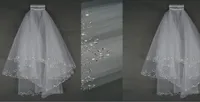 New luxury Wedding Veils Short Wedding Bridal Veil 2 Layer Handmade Crystal