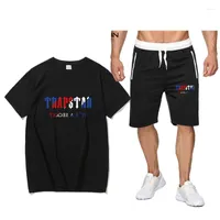Parcours masculins Uyuk Sport Male Sport Trapstar T-shirt Men's Short Set Summer Breffable Casual Running Fashion Harajuku imprimé