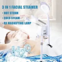 Multi-Functional Beauty Equipment 3 in 1 Hot and Cold Facial Steamer With 5X Magnifying Lamp Hot Mist Face Sprayer Humidifier For Home Salon Skin Cleaning