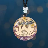 Colliers pendants Orgonite Lumineux Sri Yantra Collier Chakra Heury Energy Meditation bijoux EMF Protection