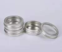 Jar barattolo di stagno in alluminio da 2 oz 60 ml Conteni riempiti in bottiglia a vite trasparente TINS ​​TINE ROULD SN6795