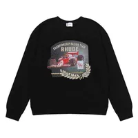 Men&#039;s Hoodies Sweatshirts Designer Brand Rhude Mens Printed Pullover Crewneck Long Sleeve Hoodie High Street Hip Hap Treetwear r 32