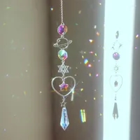 Figurines décoratives Crystal Wind Chime Moon Sun Catcher Diamond Prisms Pendant Dream Rainbow Chaser Hanging Drop Home Garden Decor