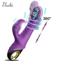 Yarn 2022 Rabbit Vibrator Automatic Telescopic Rotation G-Spot Clitoris Stimulator Female Masturbation Sex Toys For Women Adults 18