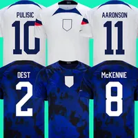 2022カタールワールドカップUSA PULISIC TEES SOCCER JERSEY MORGAN MCKENNIE AARONSON PRESS SARGENT CAMISETA FUTBOLファンプレーヤーバージョンLloyd America Maillot Football Shirt