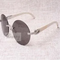 -Selling 고급 둥근 레트로 다이아몬드 선글라스 T8100903- 자연스러운 흰색 각도 선글라스 품질 안경 크기 58-18-14225L