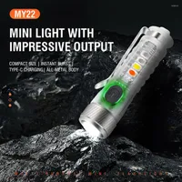 Flashlights Torches Mini LED With Keychain UV Light 395nm Emergency Portable Pocket Warning Lamp Torch For Outdoor Camping