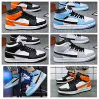 Jumpman One Casual Shoes Basketball Sneakers Men Sports Woesn High 2022 Classic Tri Color Red and White Black Orange Outdoor Sport Trainers Sneakers EUR 36-44