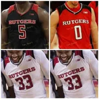 NIK1 NCAA College Rutgers Scarlet Knights Basketball Jersey 35 Issa Thiam 42 Jacob Young 55 Люк Натан на заказ сшит