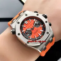 Relógio de estilo 5 de estilo 42 mm Mens de 42 mm Relógio automático 26703st 316l Aço de aço safira laranja Dial Orange Rubber Gents Watches2337