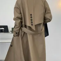 معاطف الخندق النسائي Deat Fashion Fashion Trench Coat Label Louse Single Long Slev Sashes Back Plicked Windbreaker Autumn 17A599H 220921