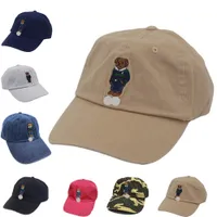 Klassiker Baseball Polo Cap Baseball Cap Blue und Green Stripe Pullover Bären Stickmütze Outdoor Hut neu mit Tag für Großhandel