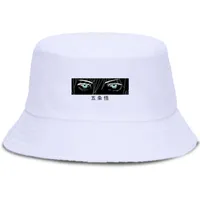 Gojo Satoru Jujustu Kaisen Black Print Backet Hats Hip Hop Fisherman Hat Summer Sun Shade Outdoor Caps Sun Protection Unisex Cap268r