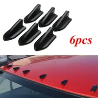 6pcs Antennes de voiture universelles Black PP Roof Shark Ainses Spoiler Wing Kit Vortex Générateur de voitures de voiture 276