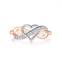 Wedding Rings Endless Love Heart For Women Korean Fashion Zircon White Gold Plated Massive Proposal Ring Wholesale Bride Jewelry DZR029