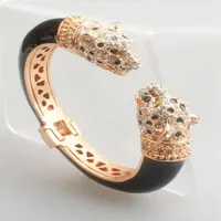 Bangle Graybirds hoogwaardige kristallen email Epoxy Animal Bangles Panther Leopard armbanden manchet voor vrouwen sieraden GB11881233V