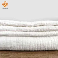 Fabric 50X135cm 100 Cotton Double Layer Slub Crpe Mesh Sand Wash Muslim Fabric For Sewing Bandana Saliva Towels baby Blankets J220909