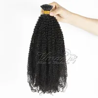 Brazilian Burmese Natural Color Afro Kinky Curly 4B 4C 3B 3C Pre Bonded Keratin Fusion I Tip Raw Virgin Remy Human Hair Extensions260l