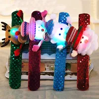 زخارف عيد الميلاد LED Kids Bracelet Chirstmas Handband Wristband Cartoon Deer Santa Claus Snowman Pat Circle Party Supplies Xmas Decorations DH0184