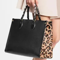 Designer Totes Women PM OnTheGo shopping Bag PU Genuine Leather Embossing leopard-print luxury Handbag Purse Tote ShoulderBag Crossbody Clutch