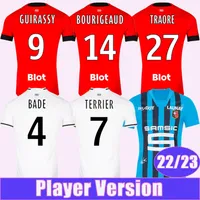 22 23 Stade Rennais Soccer Jerseys Mens Player Version Traore BourigeAud Doku Guirassy Laborde Terrier Sulemana Home Away 3rd Football Shirts