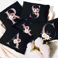 Cosmetic Bags Bridesmaid Makeup Floral Initial Print Bag Bridal Party Pouch Travel Necessaries Women Purse Wedding Gifts