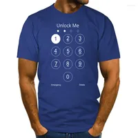 Herren T -Shirts 3D Digital Druck Mobiltelefon Schloss Creative Top Round Neck Short Sleeve Shirt für Männer Q6290