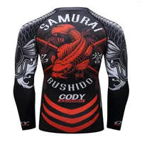 Men Terts Fashion MMA Running T-Shirt Rashguard Men Long Sleeve Bodybuilding Clothing Sport Tops 3D Print Shirt