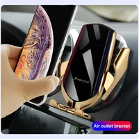 Clamping 10W Qi Automatic Wireless Charger Car Phone Holder Smart Infrared Sensor Air Vent Mount Mobile Phone Stand Hold197s