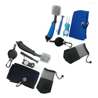 Golf Training Aids Club Kit de limpieza de toallas Herramienta de reparaci￳n de divotes plegables con accesorios de marcadores de pelota